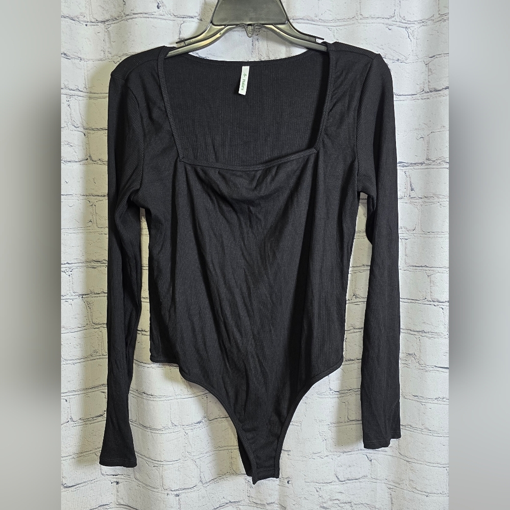 Halara Black Long‎ Sleeve Bodysuit Size Large